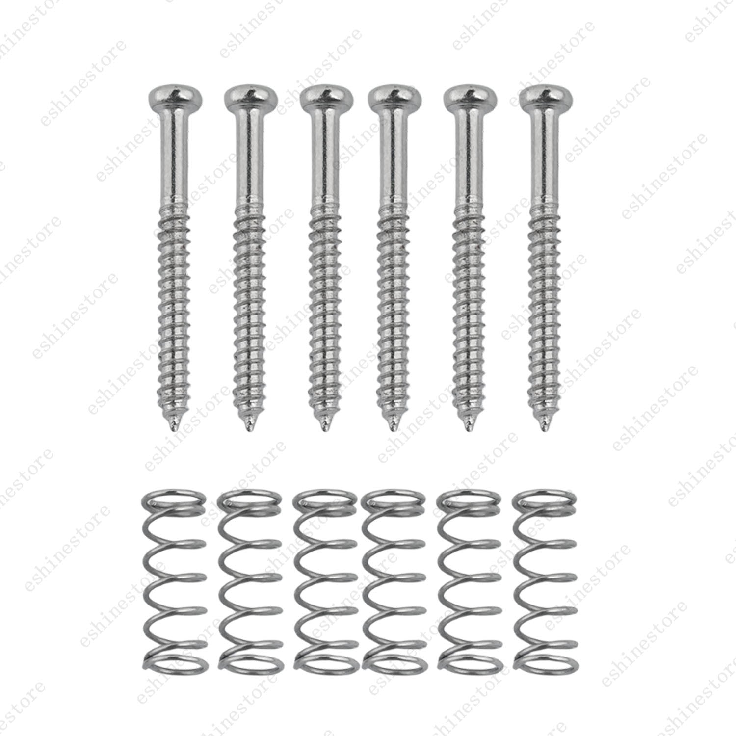 6pcs Pickup Height Adjust Screws + Straight Springs for Bass Guitar (3 Colors)
