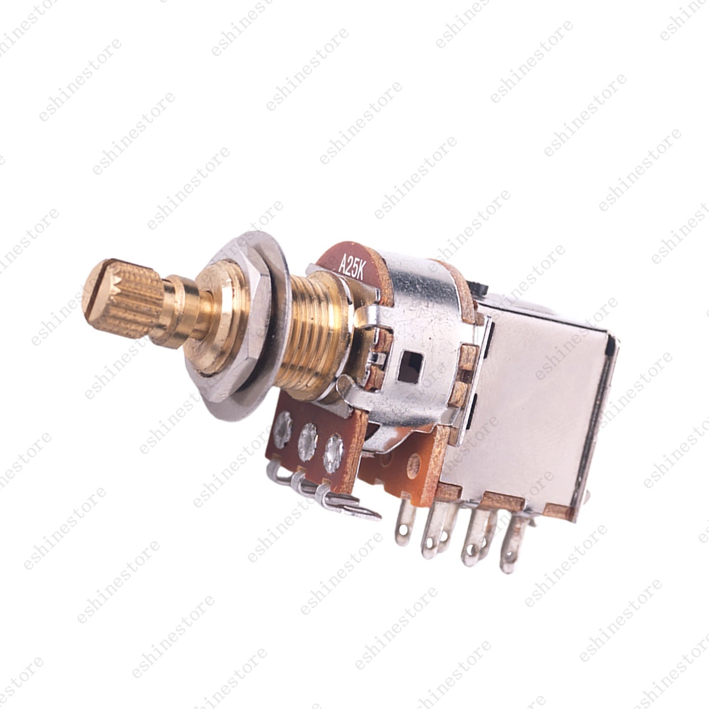 1pcs Full Brass Long Shaft Push Push Volume Tone Pot A/B25/50K For Active Pickup