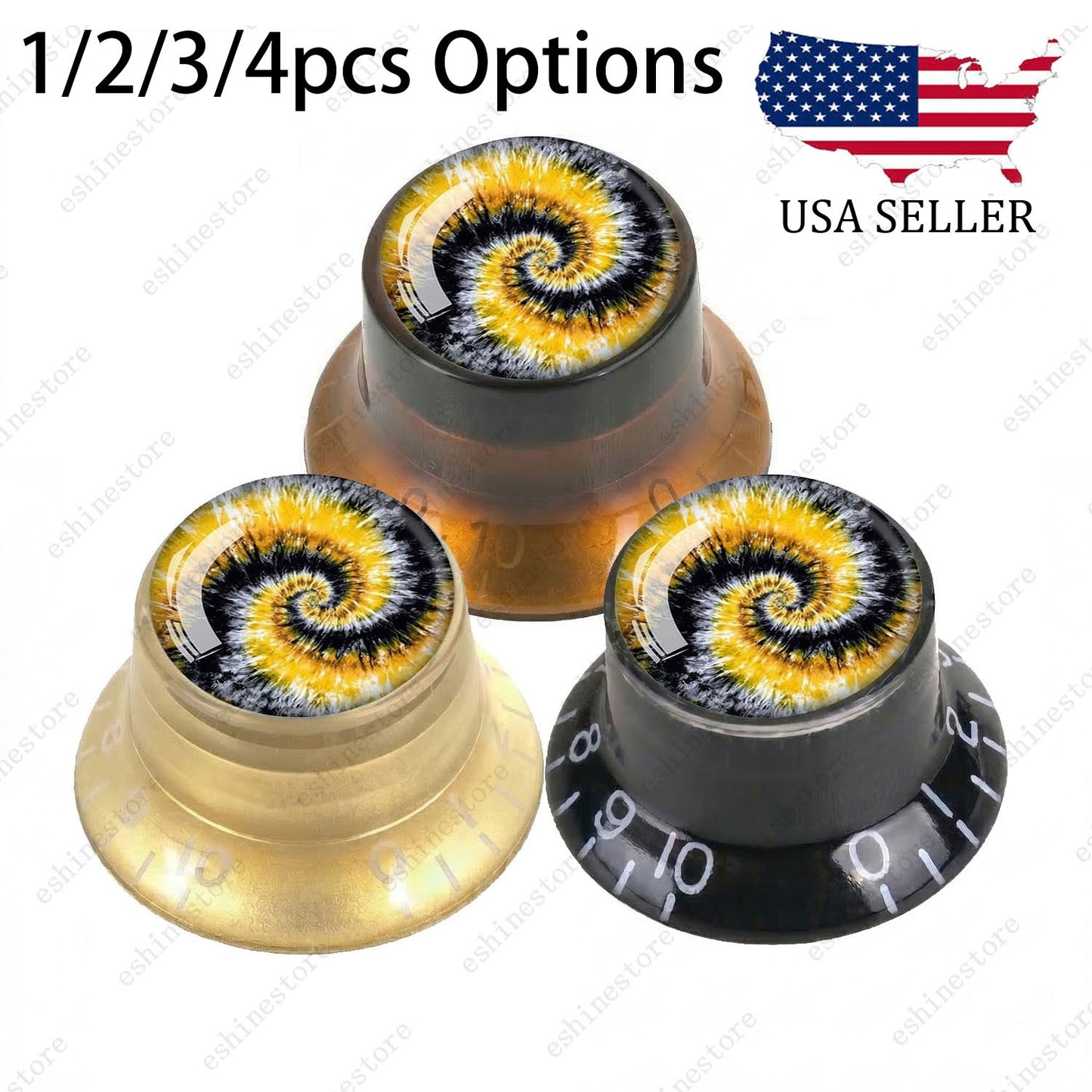 Guitar Reflector Knobs with Spiral Tie Dye Cap Top Hat Knob for Les Paul SG - 06