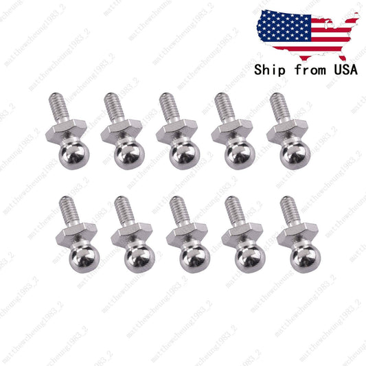 10pcs Silver Durable M3 Ball Head Screws - Metal RC Parts for Tie Rod/Shock