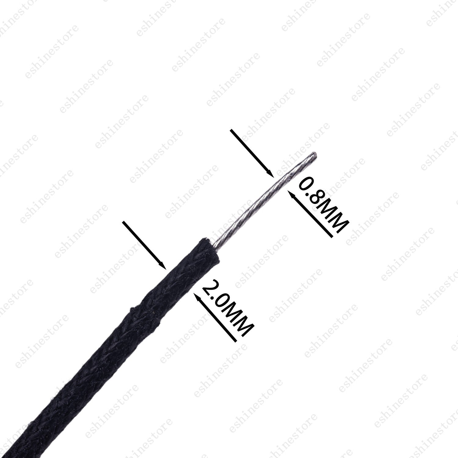 1/3/5/10 ft Vintage-Style Waxed Cloth-Covered Braided Guitar Wire Pushback-Black