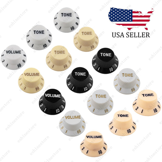 2T1V Guitar Knobs Volume Tone Knob Left Hand 18-Splines for Stratocaster 5 Color