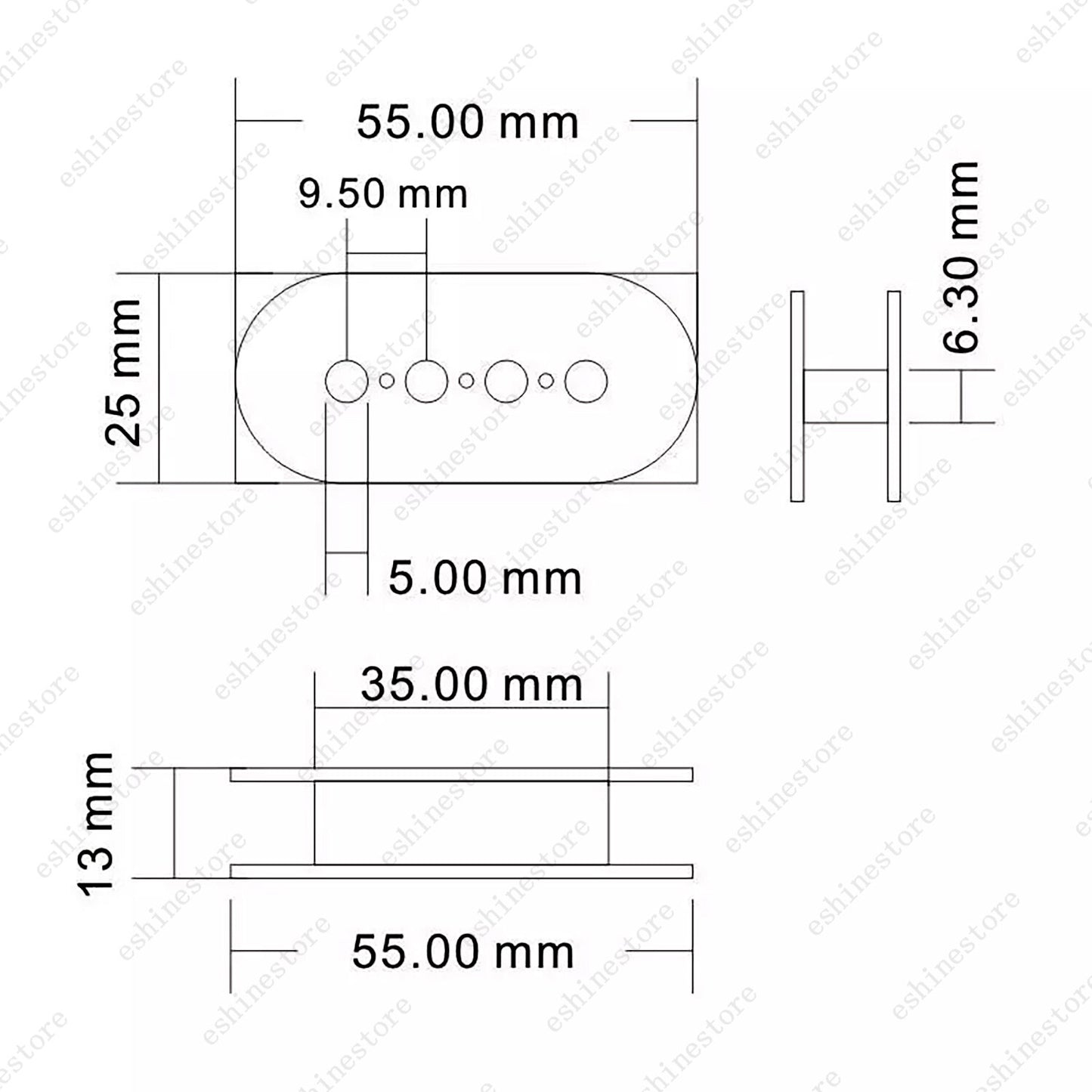 4 Pcs P Bass Pickup Covers 4 String Bass Pickup Covers/Bobbin for Precision Bass