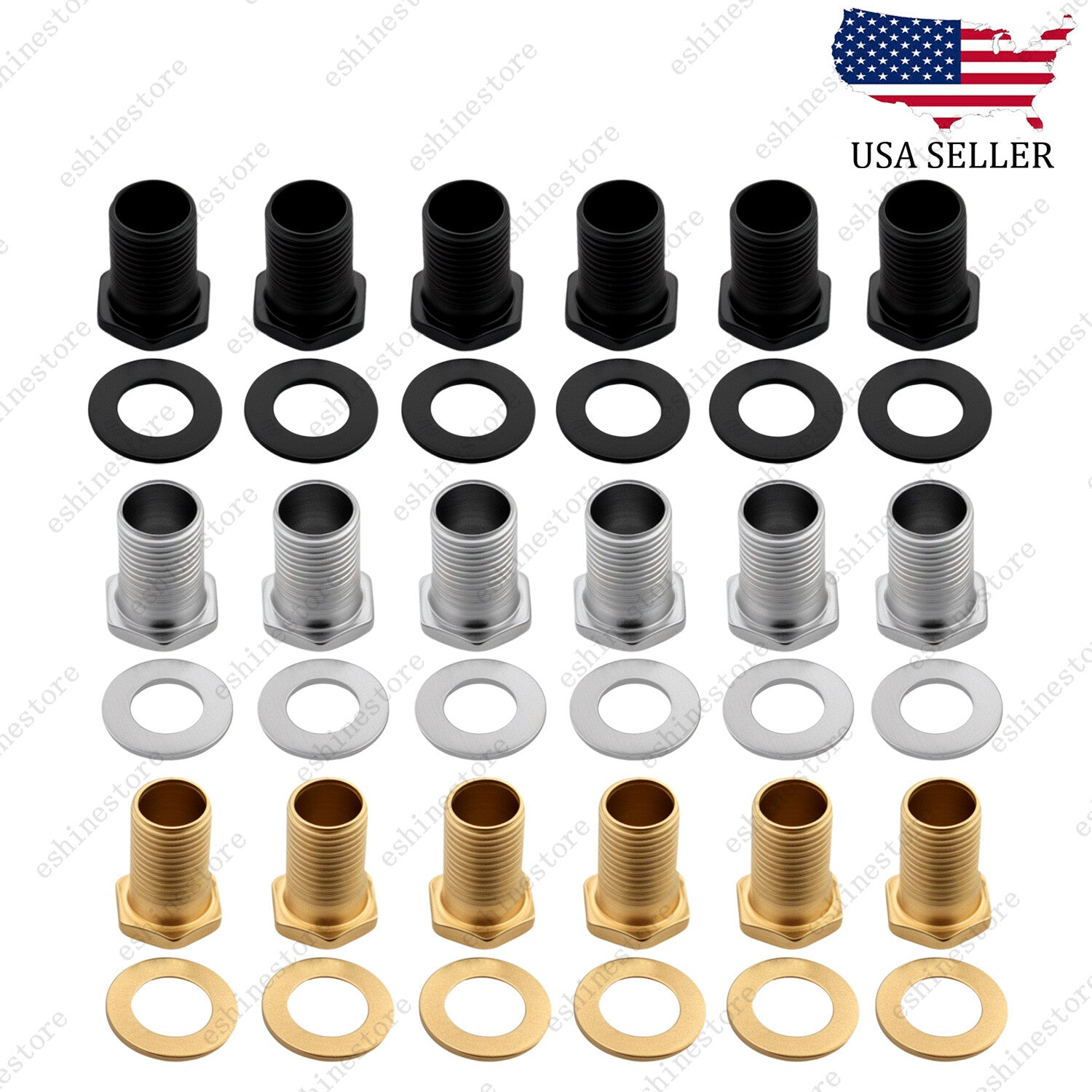 1 Set (6 Pcs) Guitar Machine Heads Tuners Nuts/ Bushings/Ferrules and Washers