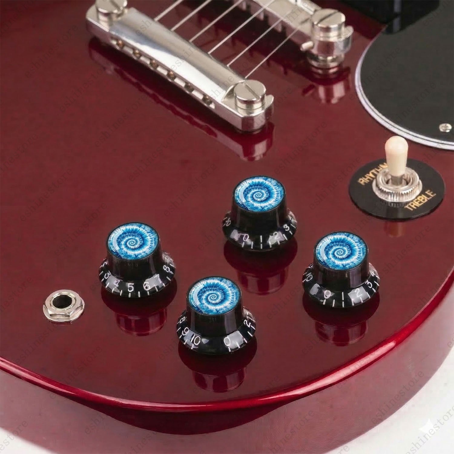 Guitar Reflector Knobs with Spiral Tie Dye Cap Top Hat Knob for Les Paul SG - 05