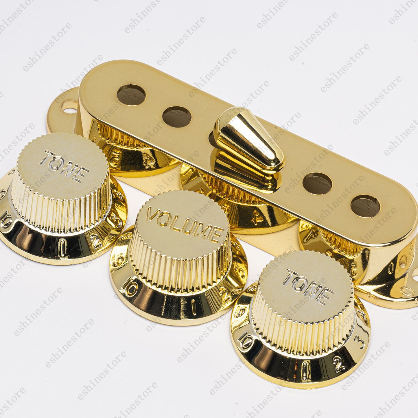 Chrome Golden Strat Pickup Covers Set Guitar Knobs Switch Tip For Stratocaster