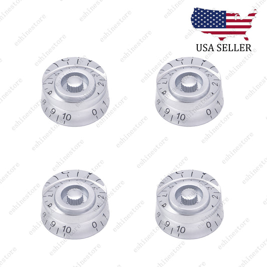 4 Pcs Silver LP Guitar Control Knobs Speed Dial Knobs for SG Les Paul Guitar