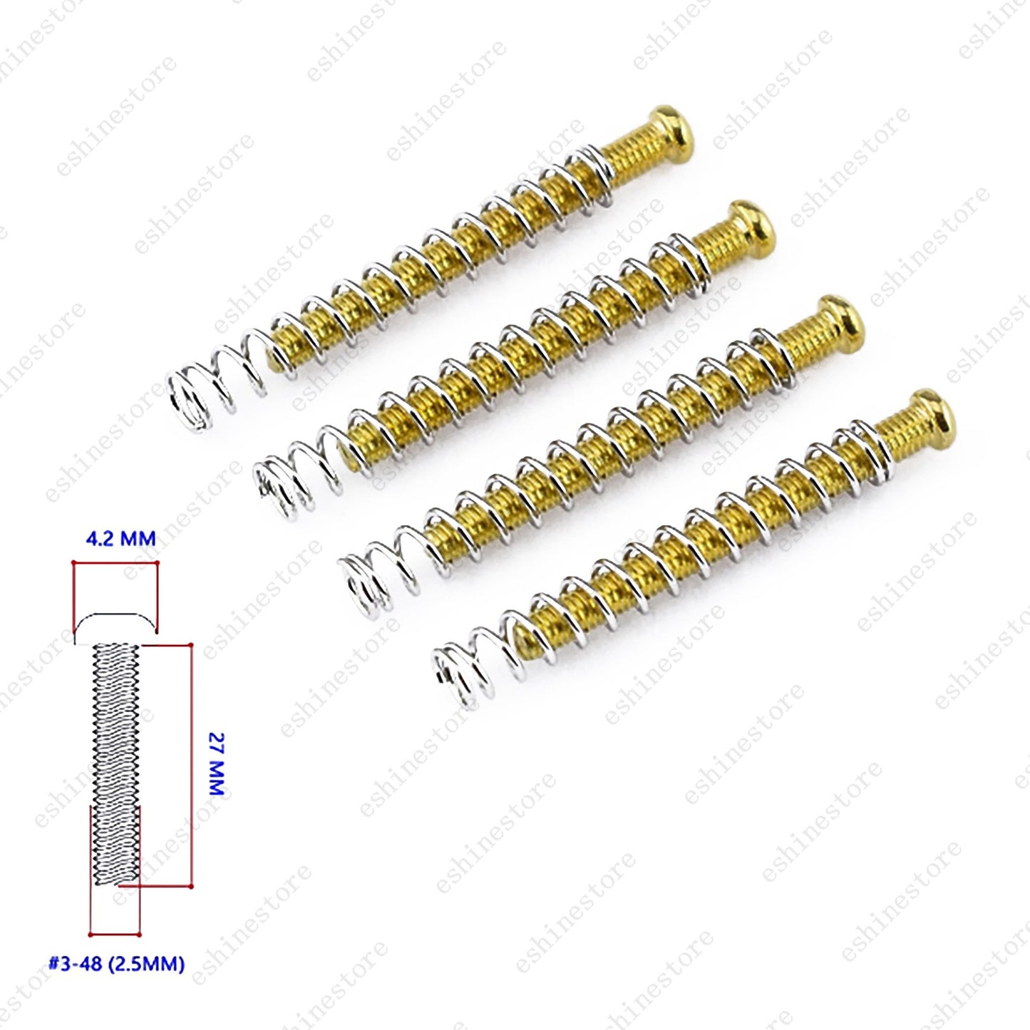 4x US Thread #3-48 Humbucker Pickup Height Screw Spring For EMG DiMazio Gibson