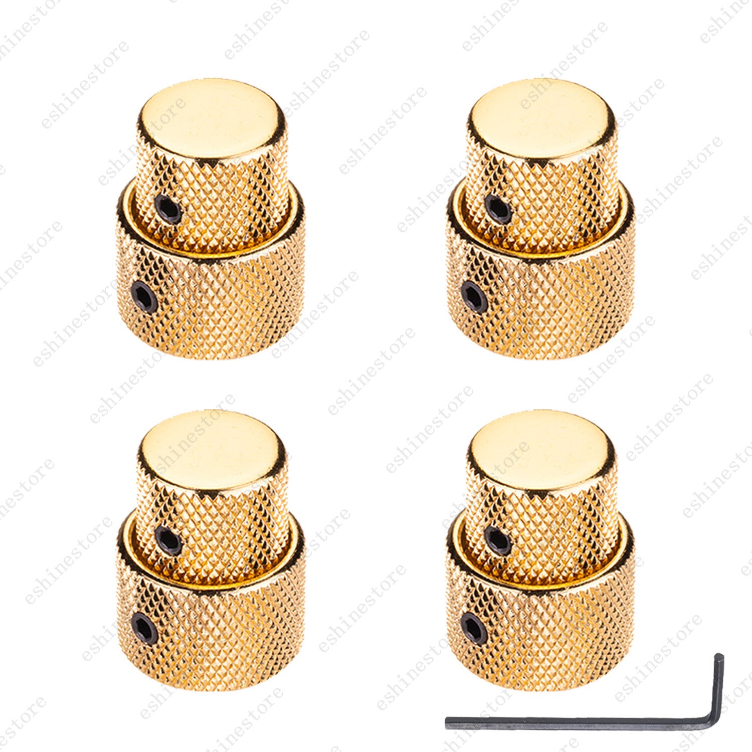 4Pcs Metal Dual Concentric Stacked Control Knobs for Electric Bass Guitars