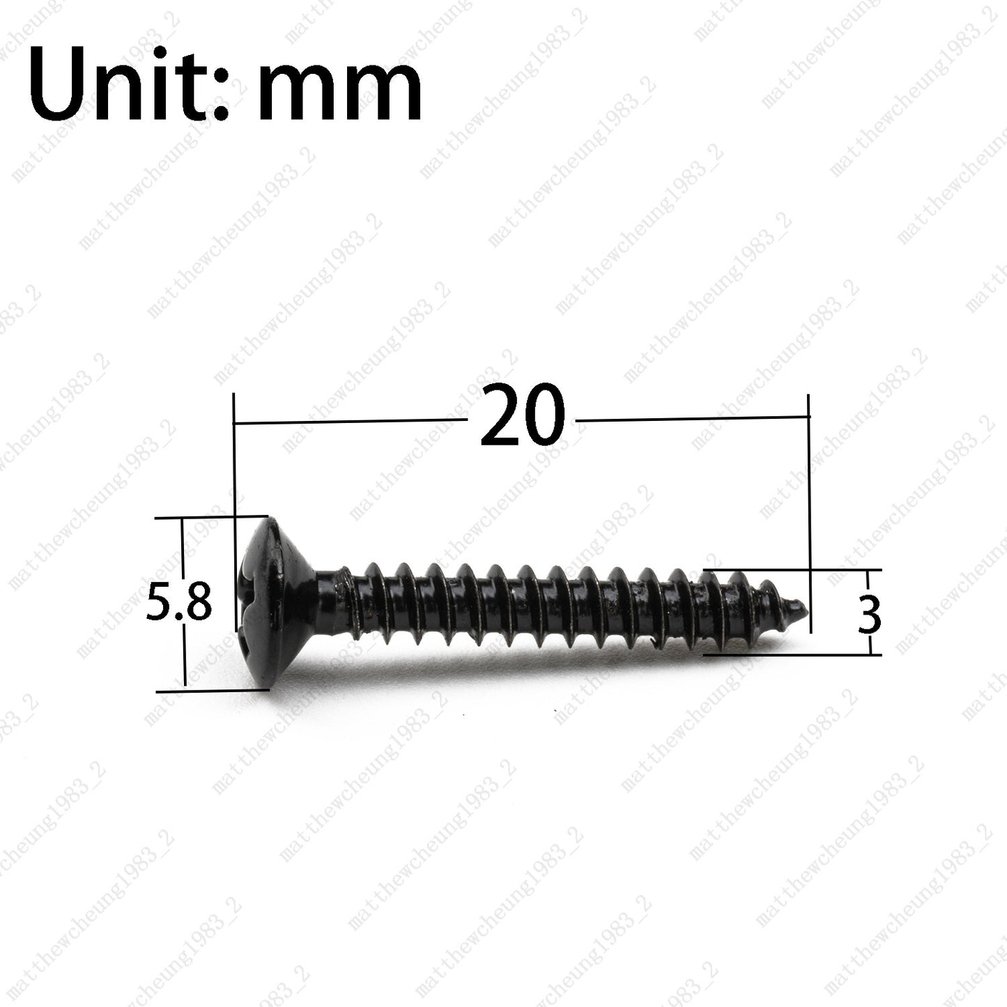 10 Pcs Humbucker Pickup Ring Frame Mounting Screws 3*20mm For LP SG Chrome