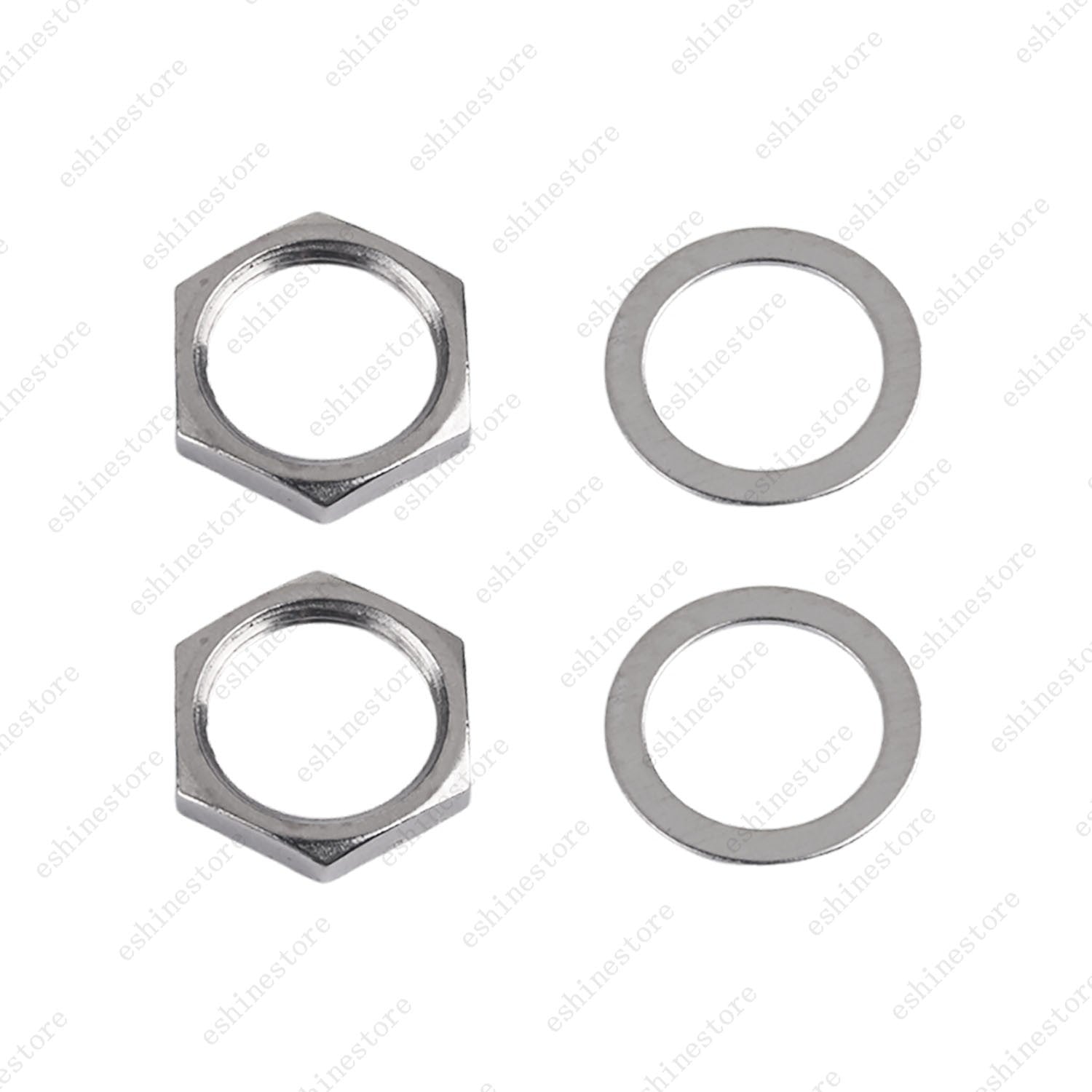 1/2/4pcs M12x0.75 Threaded Nut & Washer for Electric Guitar Bass Output Jack