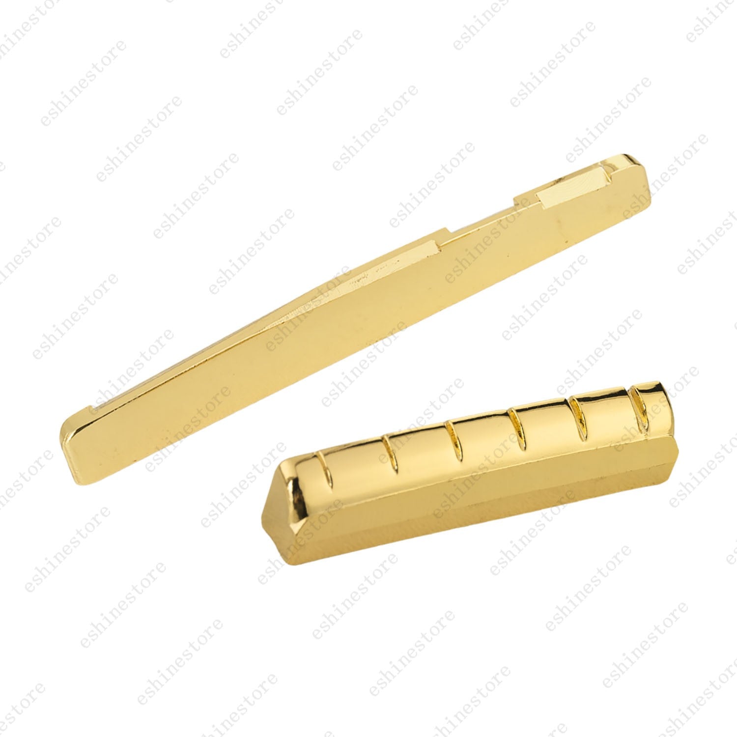 A Set of 6 String Acoustic Folk Guitar Brass Pre-Slotted Nut&Saddle(72/74/76MM)