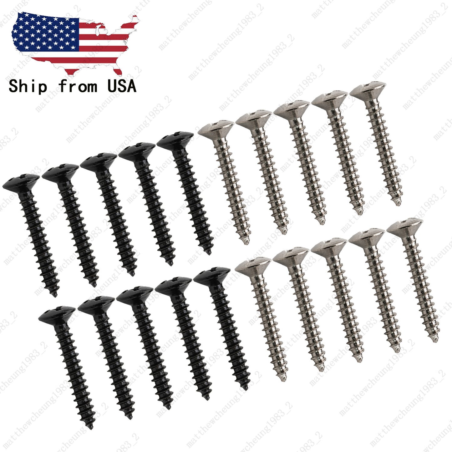 10 Pcs Humbucker Pickup Ring Frame Mounting Screws 3*20mm For LP SG Chrome