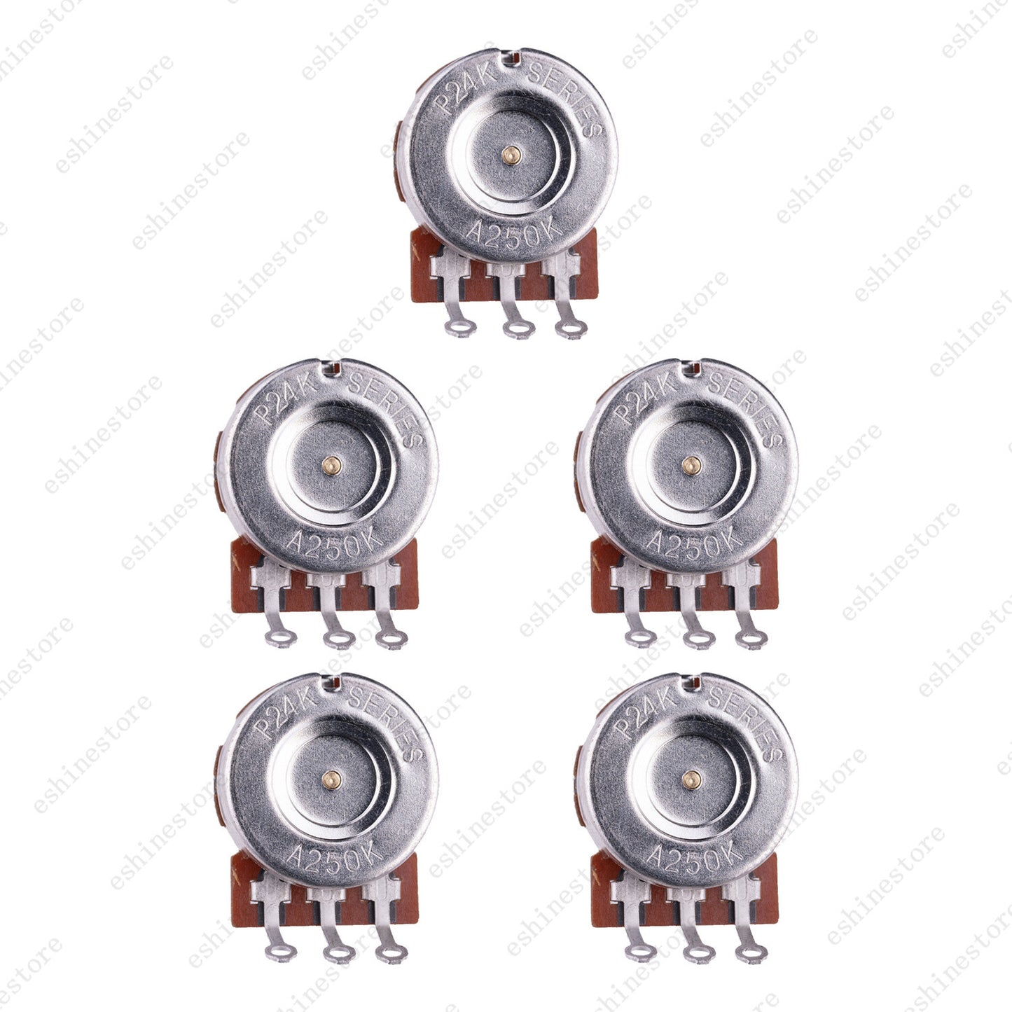 5pcs A250K Guitar Potentiometers Brass 18mm Long Shaft Pot US 24 Spline Fine