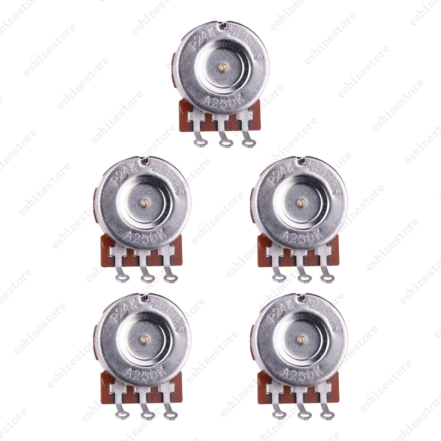 5pcs A250K Guitar Potentiometers Brass 18mm Long Shaft Pot US 24 Spline Fine