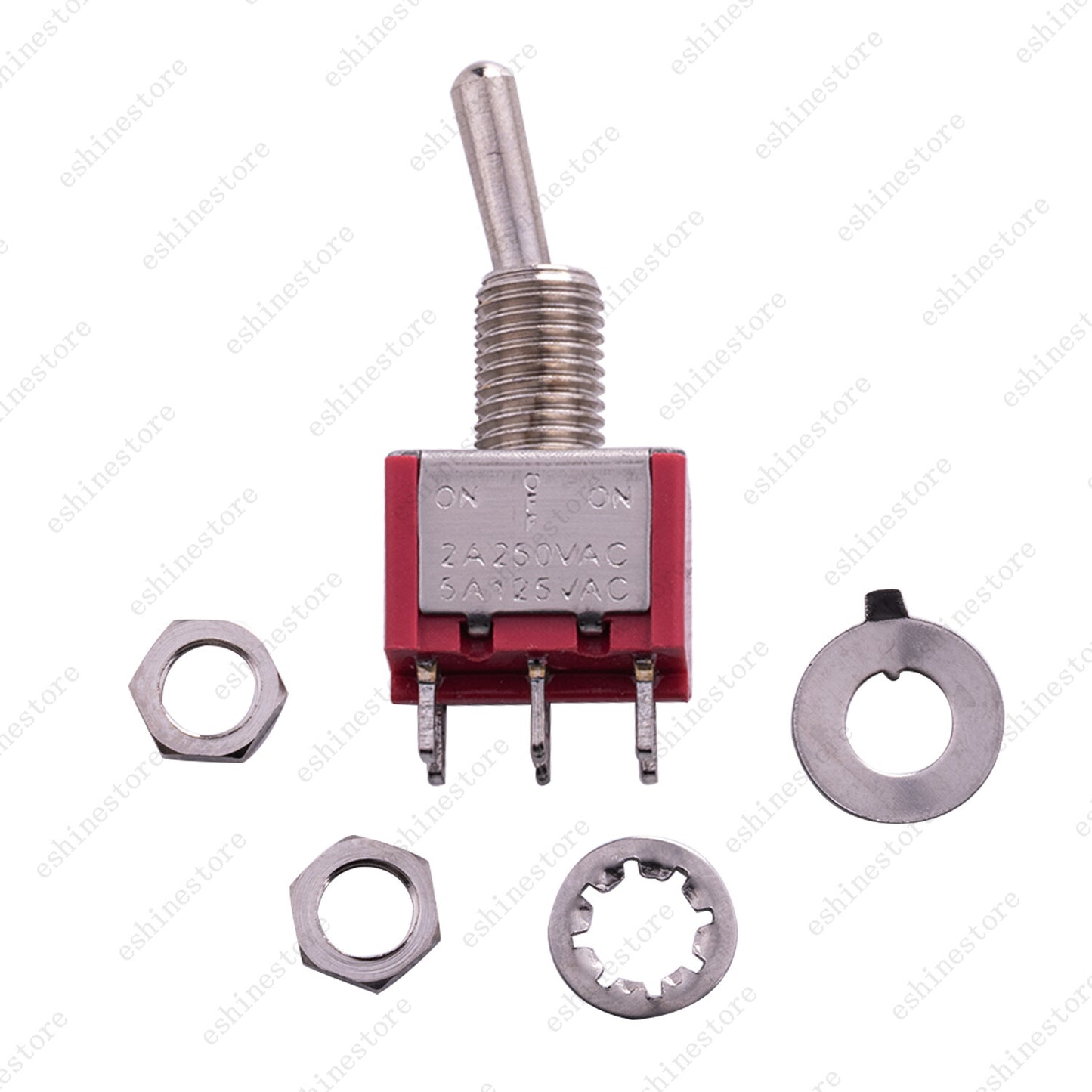 Guitar DPDT Red 3 Way 6 Pin ON OFF ON  Electric Guitar Mini Toggle Switches