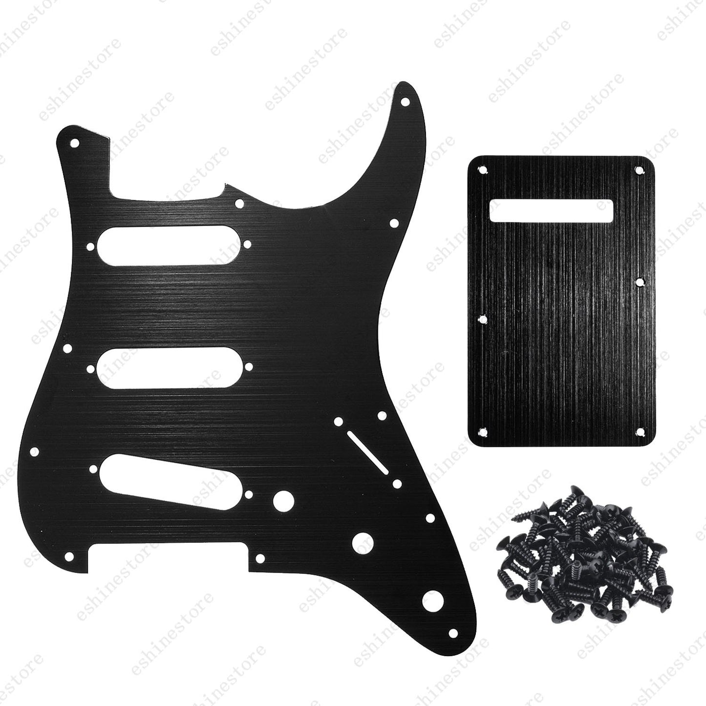 11 Hole SSS Metal Guitar Pickguard & Back Plate Aluminum For Stratocaster