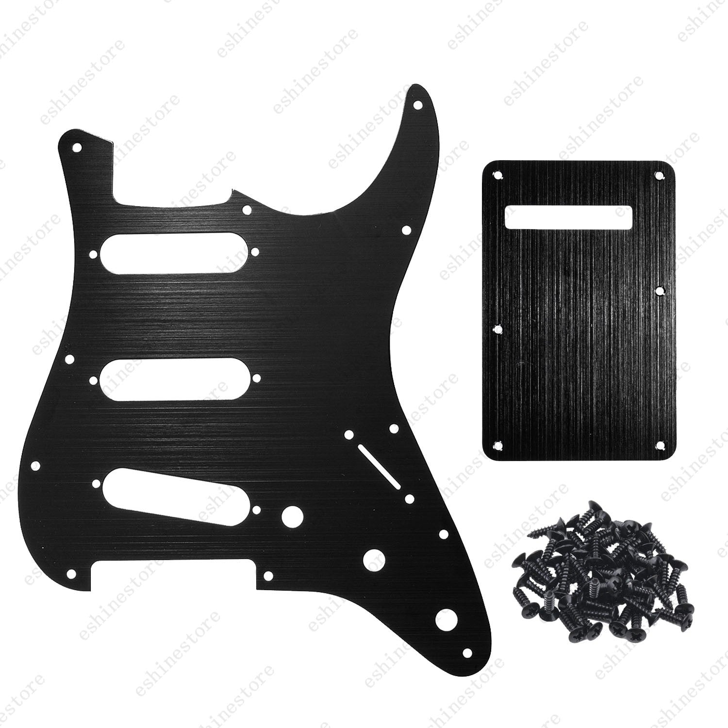11 Hole SSS Metal Guitar Pickguard & Back Plate Aluminum For Stratocaster