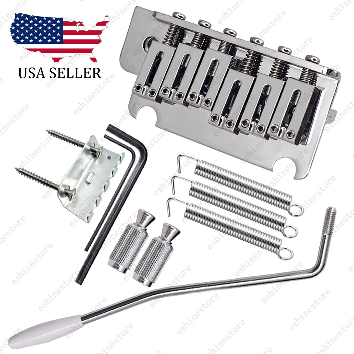 10.3mm Electric Guitar Bridge Chrome 2 Point Tremolo Bridge Full Block for Strat