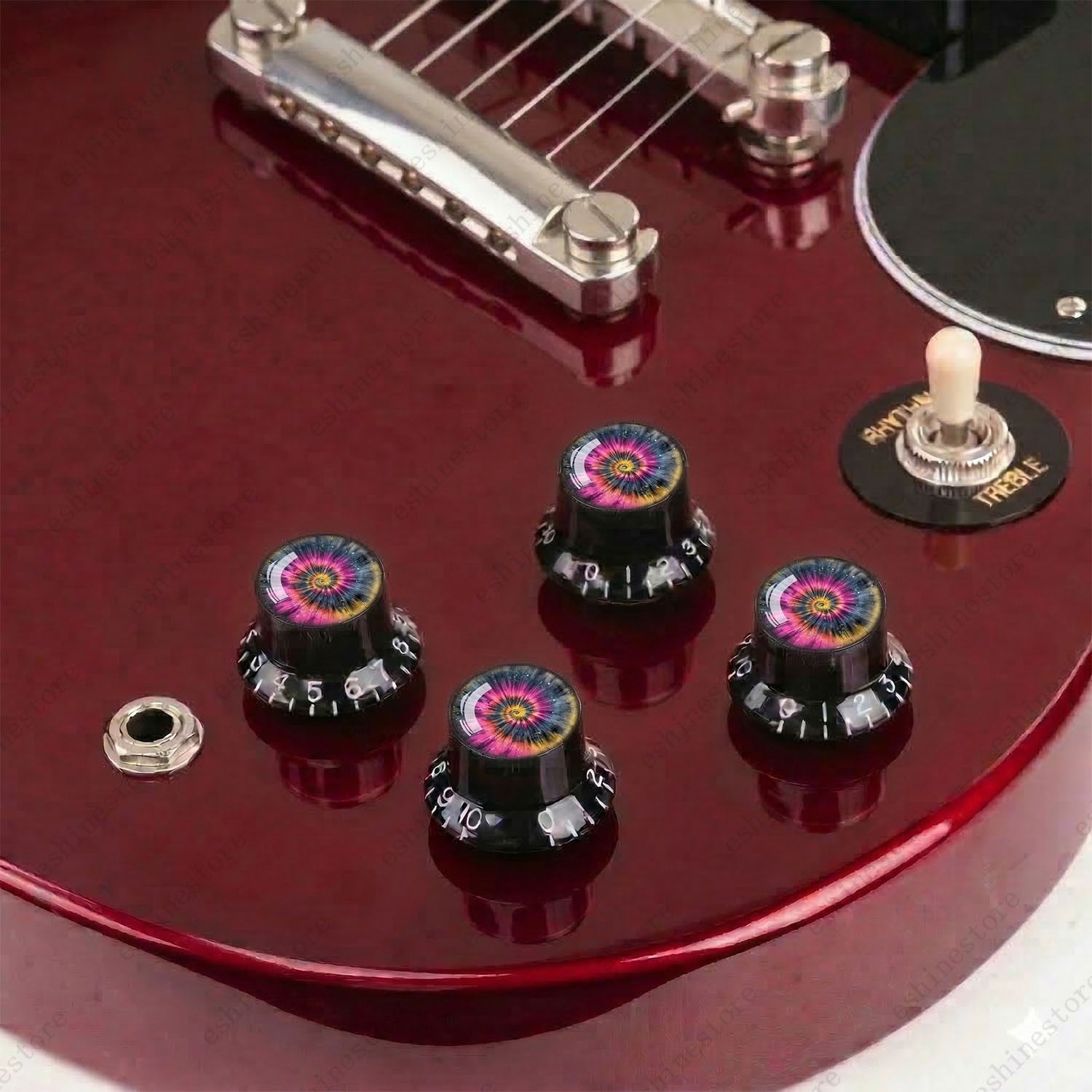Guitar Reflector Knobs with Spiral Tie Dye Cap Top Hat Knob for Les Paul SG - 07