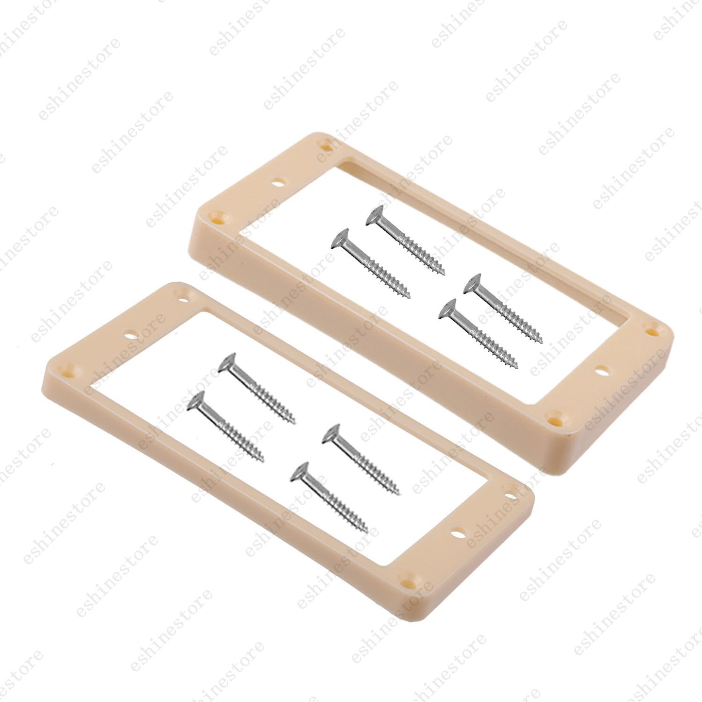 2 Pcs Plastic Guitar Humbucker Pickup Rings Curved Bottom Frame For Les Paul LP
