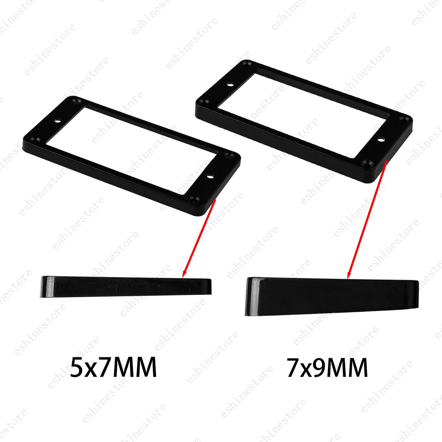 2pcs Plastic 7-String Guitar Flat Bottom with Slanted Side Humbucker Pickup Ring