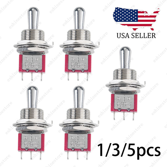 1/3/5pcs Guitar/AMP Short Fat Bat Toggle Switch SPDT 3Pin 3-Way ON OFF ON Sealed