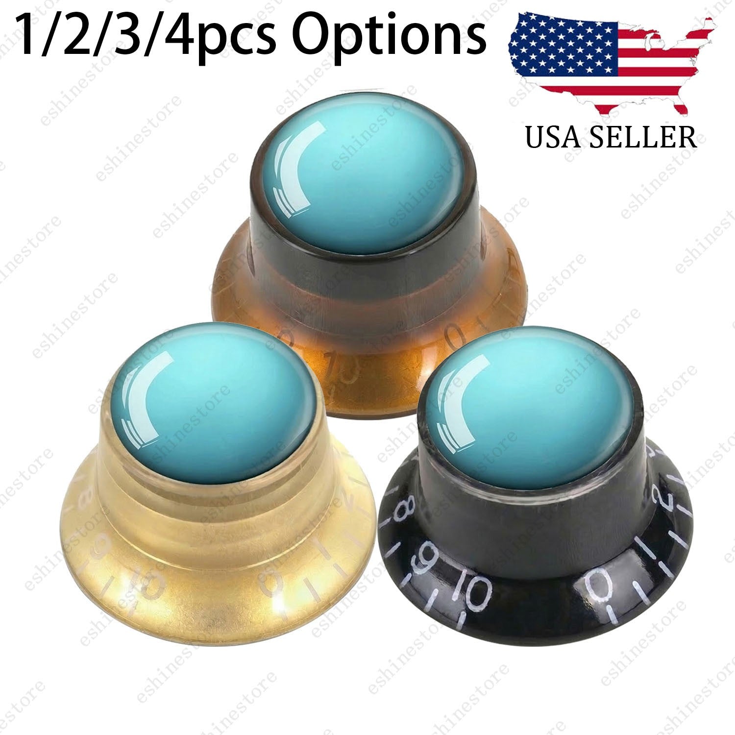 Guitar Reflector Knobs w/ Uranus Pattern Design Cap Top Hat Knob for Les Paul SG