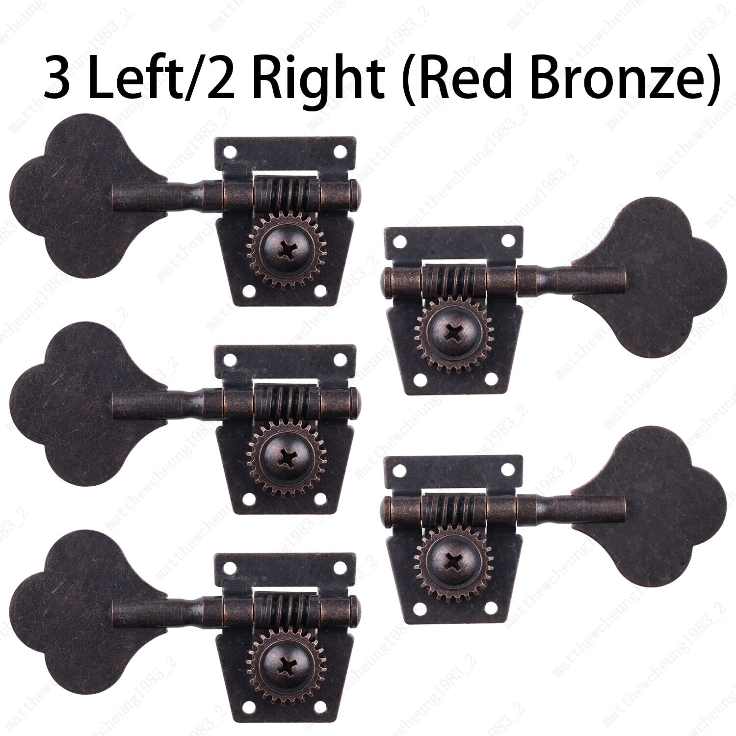 Vintage Open Machine Heads 1:25 Ratio Gear Bass Tuners Tuning Key Peg-Red Bronze