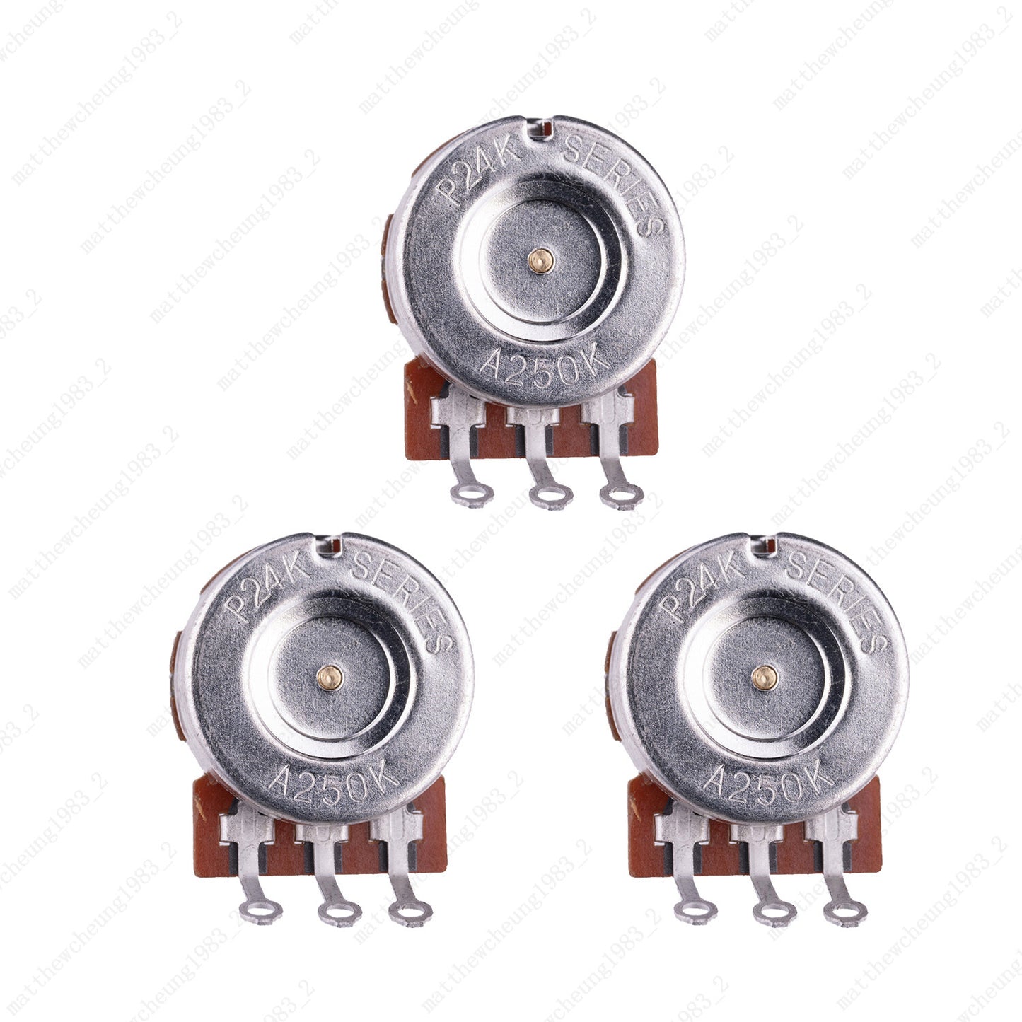 A/B 250K/500K Guitar Potentiometers Brass 15mm Short Shaft Pot US 24 Spline Fine