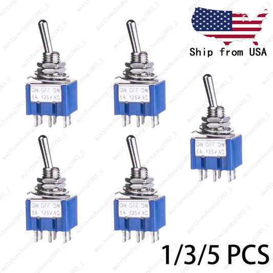 Guitar DPDT Blue 3 Way 6Pin ON OFF ON Guitar Mini Toggle Switch Car/Boat Switche