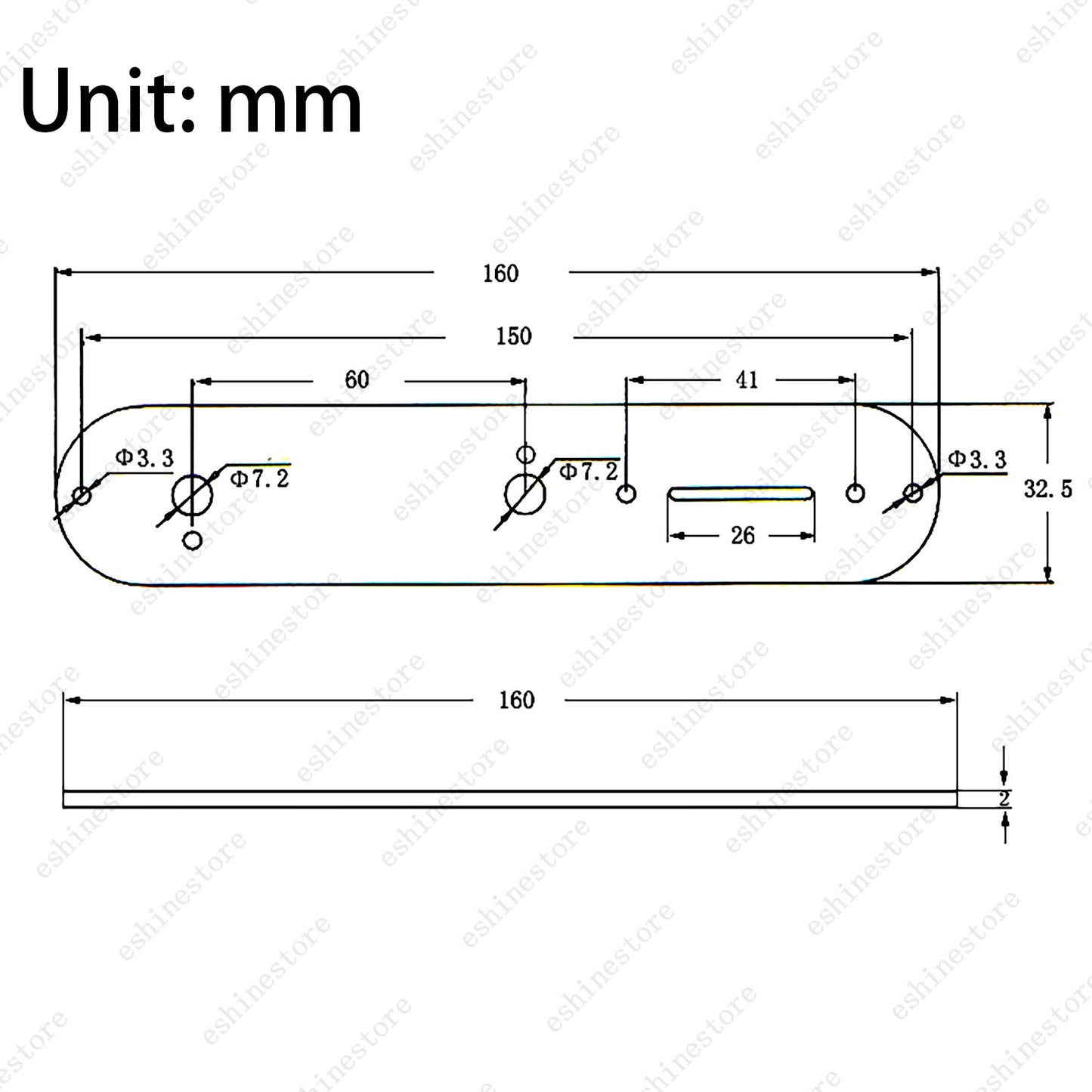 1 Piece Metal Chrome Electric Guitar Control Plate 7MM for Fender Telecater