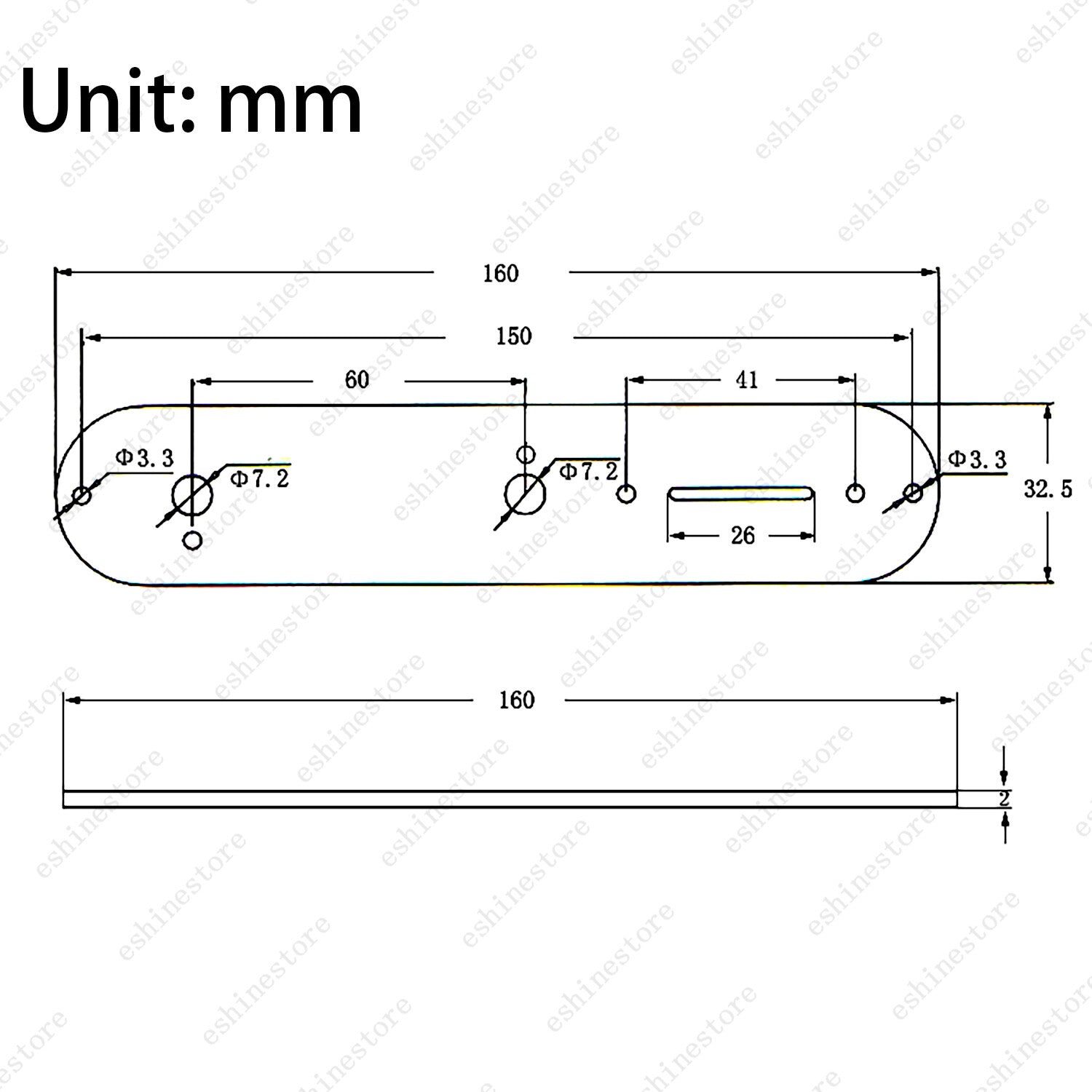 1 Piece Metal Chrome Electric Guitar Control Plate 7MM for Fender Telecater