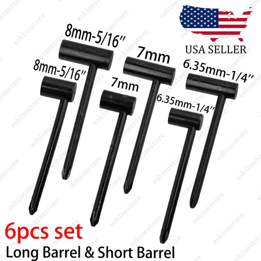 6PCS Guitar L/S Truss Rod Repaire Adjustment Hex Box Wrench - 6.35mm 7mm 8mm