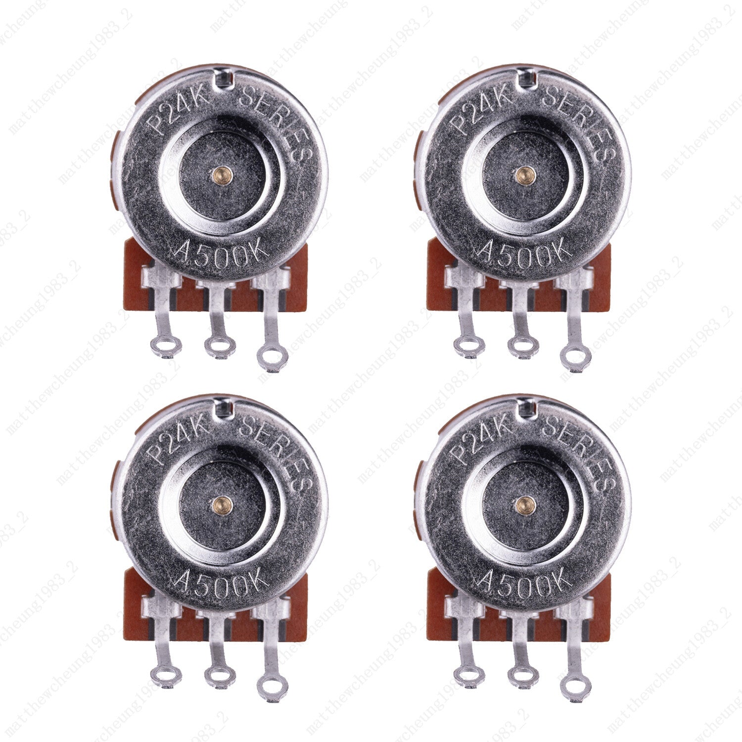 A/B 250K/500K Guitar Potentiometers Brass 15mm Short Shaft Pot US 24 Spline Fine