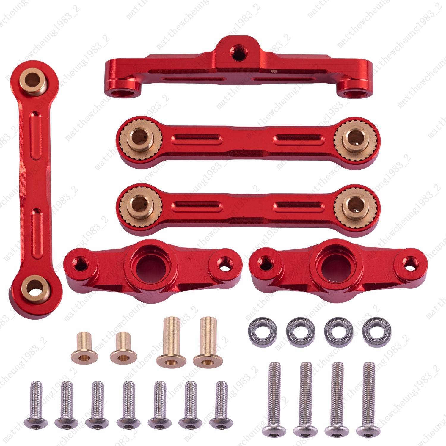 1/10 Red Aluminum Ball Bearing Steering Upgrade Kit For Tamiya TT02 TT02D