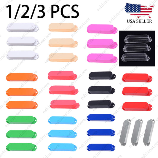 1/2/3Pcs Plastic Sealed Single Coil Pickup Cover For ST Guitar No Holes 12Color