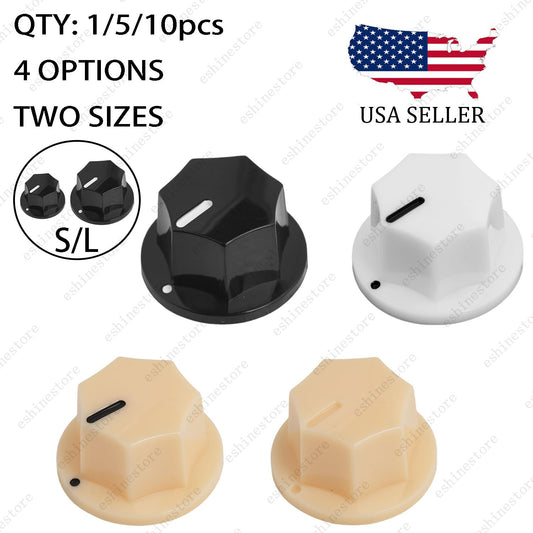 1/5/10Pcs Guitar Knobs Volume Tone Control Knobs for Jazz Bass , 2 Sizes 4 Style