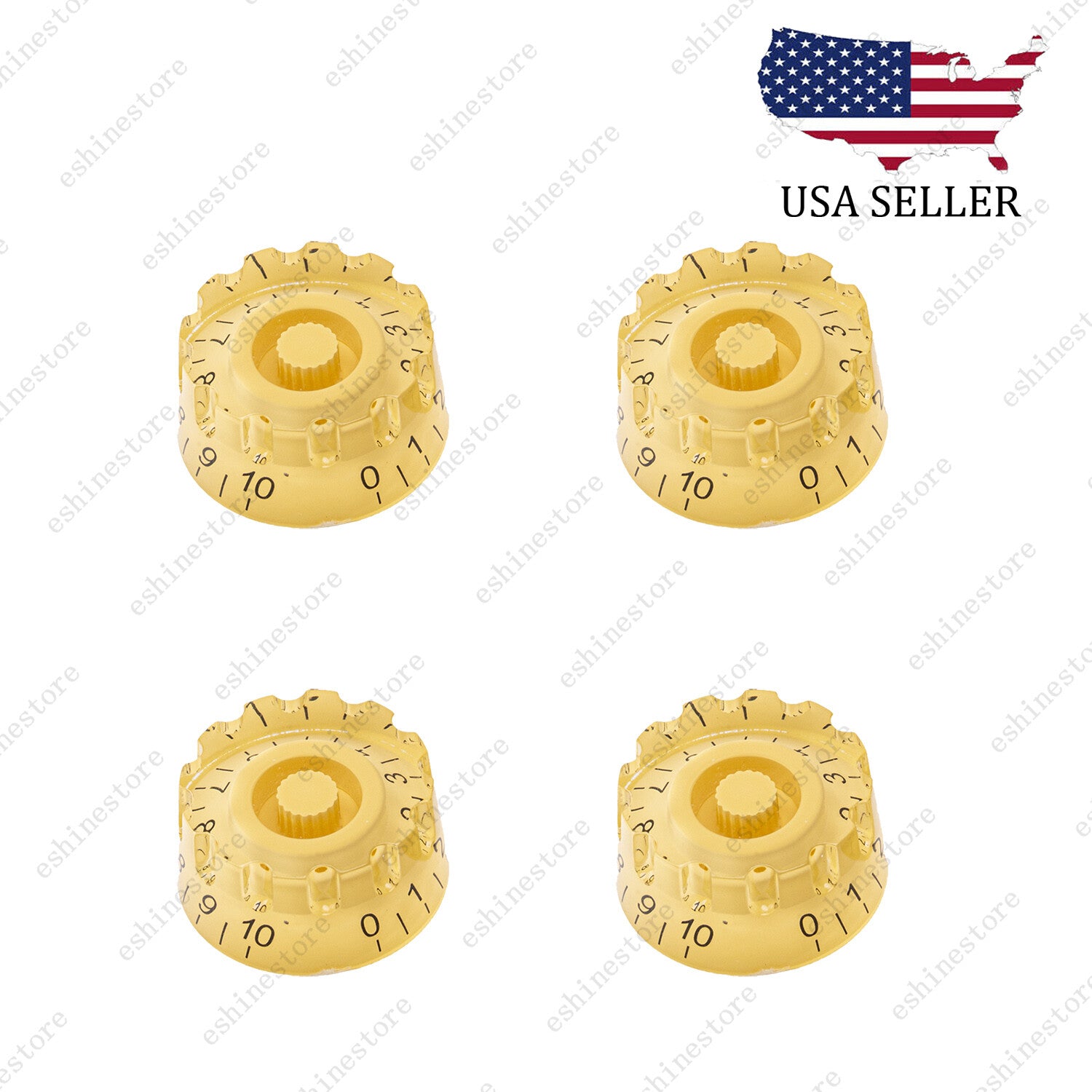 4x Yellow LP Style Guitar Control Knobs Speed Dial Knobs for Les Paul SG Guitar
