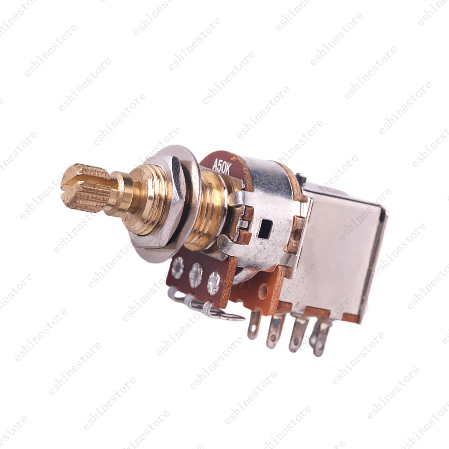 1pcs Full Brass Long Shaft Push Push Volume Tone Pot A/B25/50K For Active Pickup