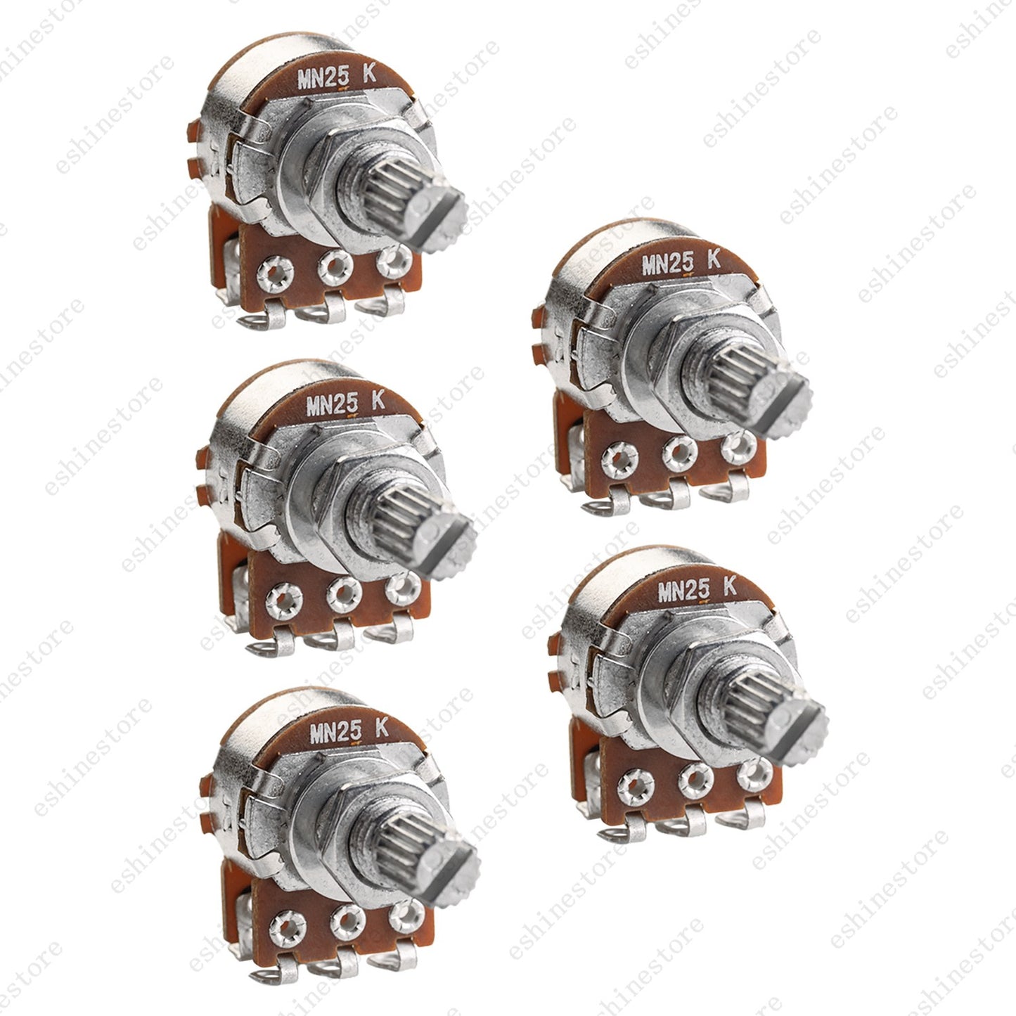 1/3/5/10x Dual MN25K Blend/Balance Control Pot 18mm Split Shaft Potentiometer