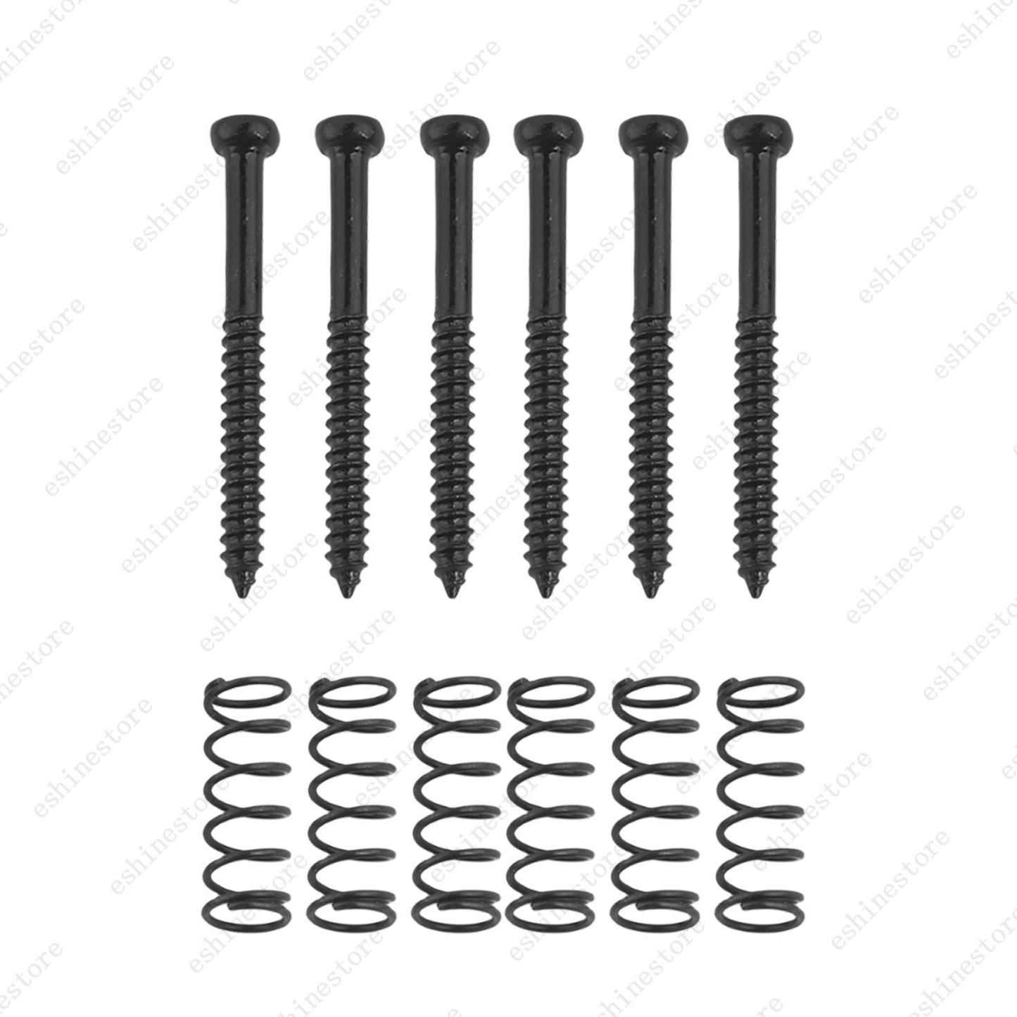 6pcs Pickup Height Adjust Screws + Straight Springs for Bass Guitar (3 Colors)