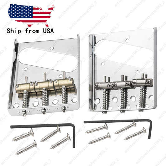 Chrome Vintage Style Guitar Bridge with Brass saddles For Telecaster  2 Color