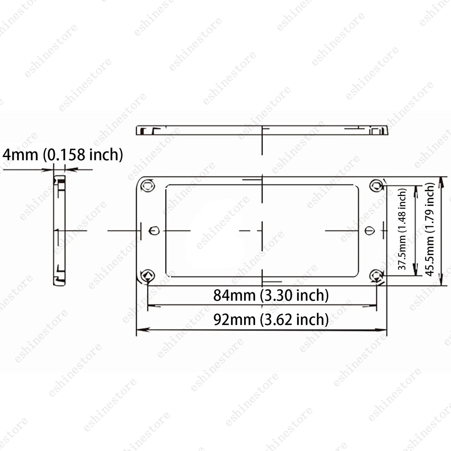 2 Pcs Plastic Guitar Flat Bottom Humbucker Pickup Rings Frame with Screws