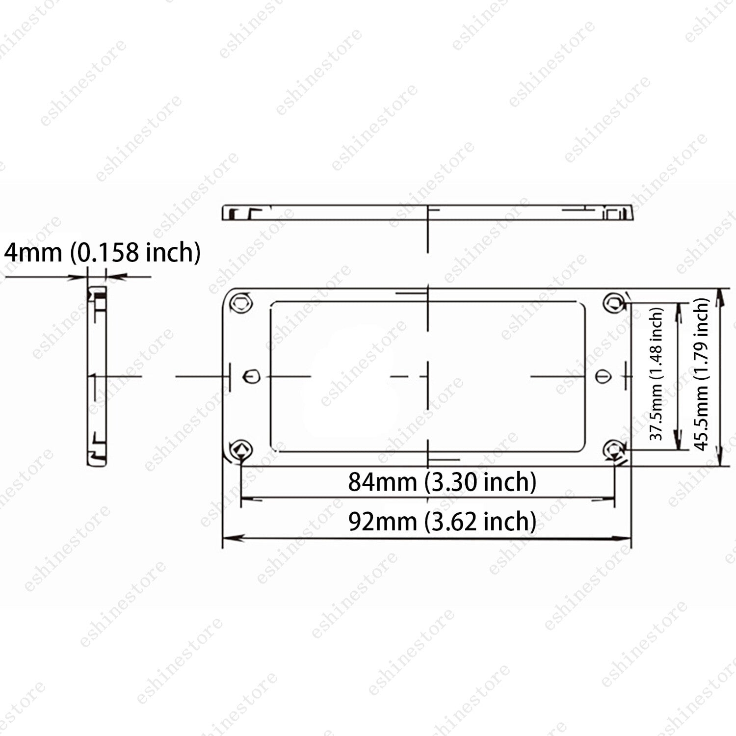 2 Pcs Plastic Guitar Flat Bottom Humbucker Pickup Rings Frame with Screws