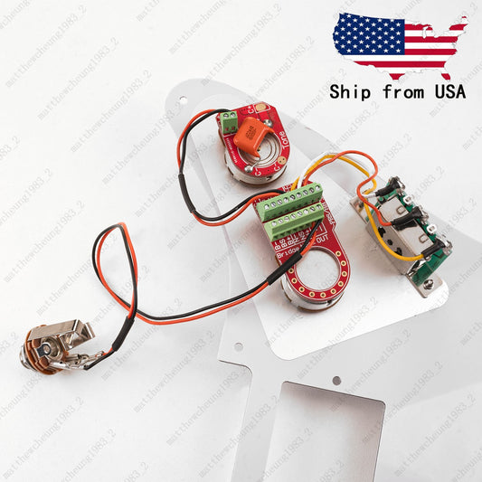 Soldierless HH Wiring Harness for Strat – 3-Way Switch, Treble Bleed, 18MM Pots