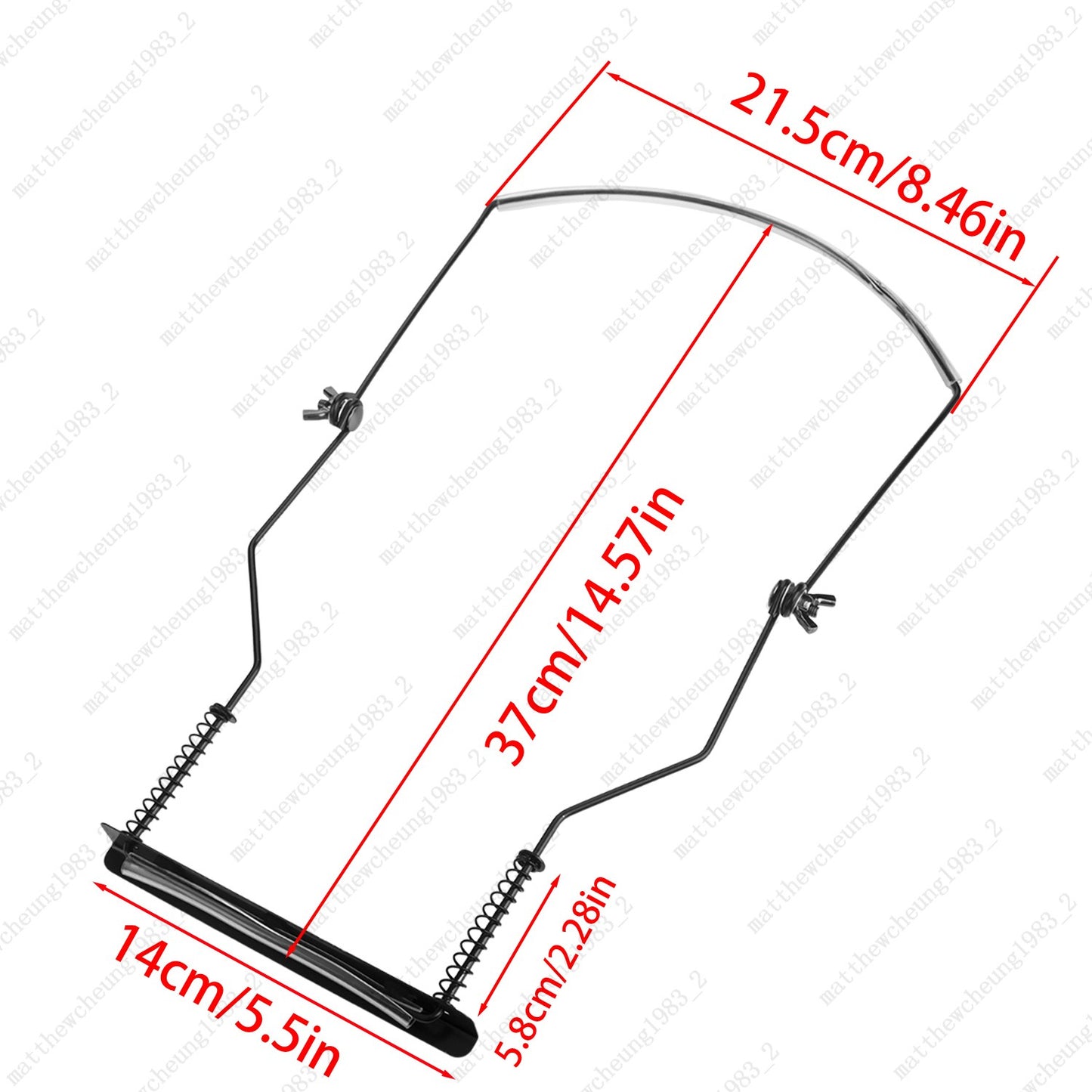 Professional 10 Holes Metal Harmonica Neck Stand Adjustable Harmonica Holder