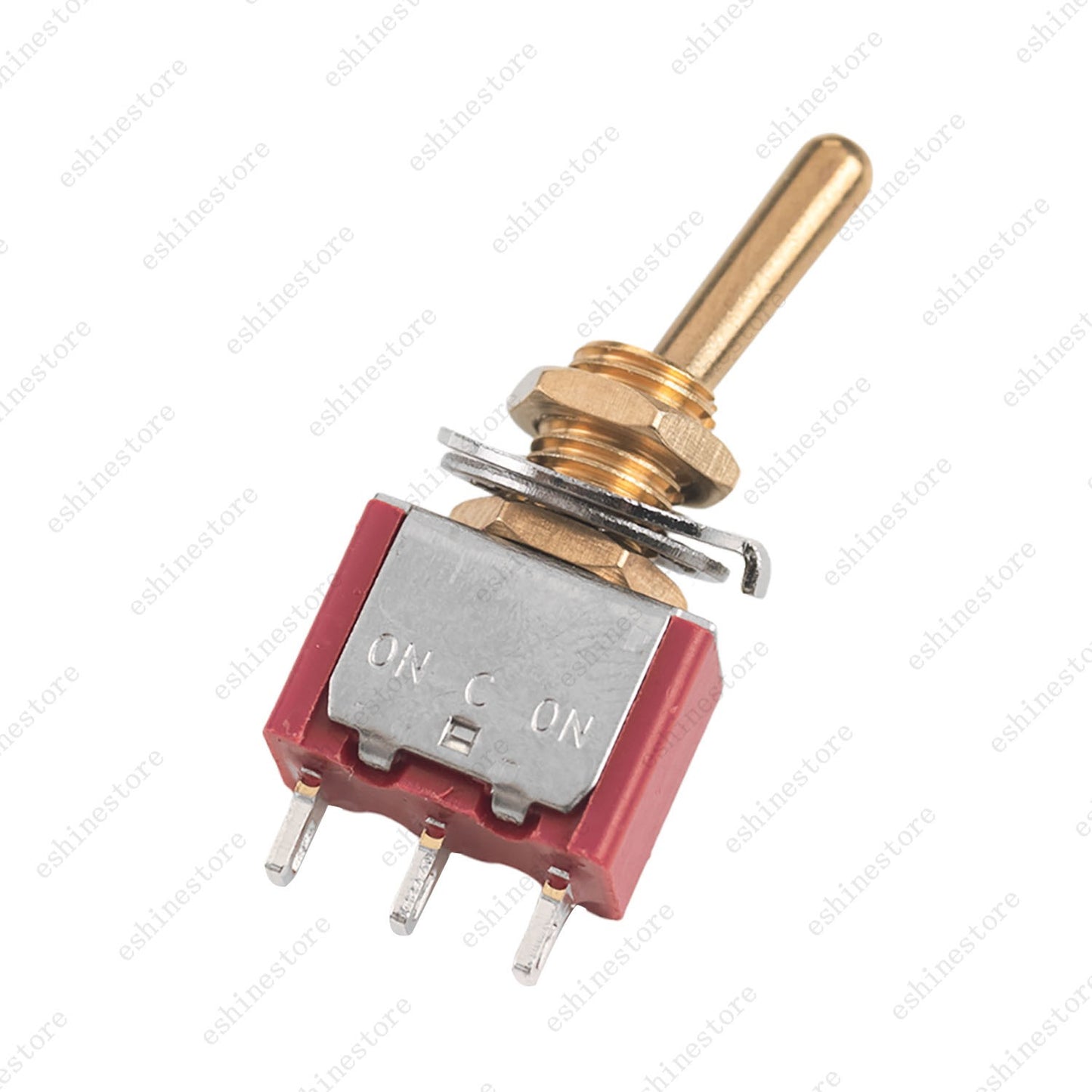 1/3/5Pcs Mini Vintage Brass Lever Switch 3Pins 2-Way ON-ON Toggle Switch - RED