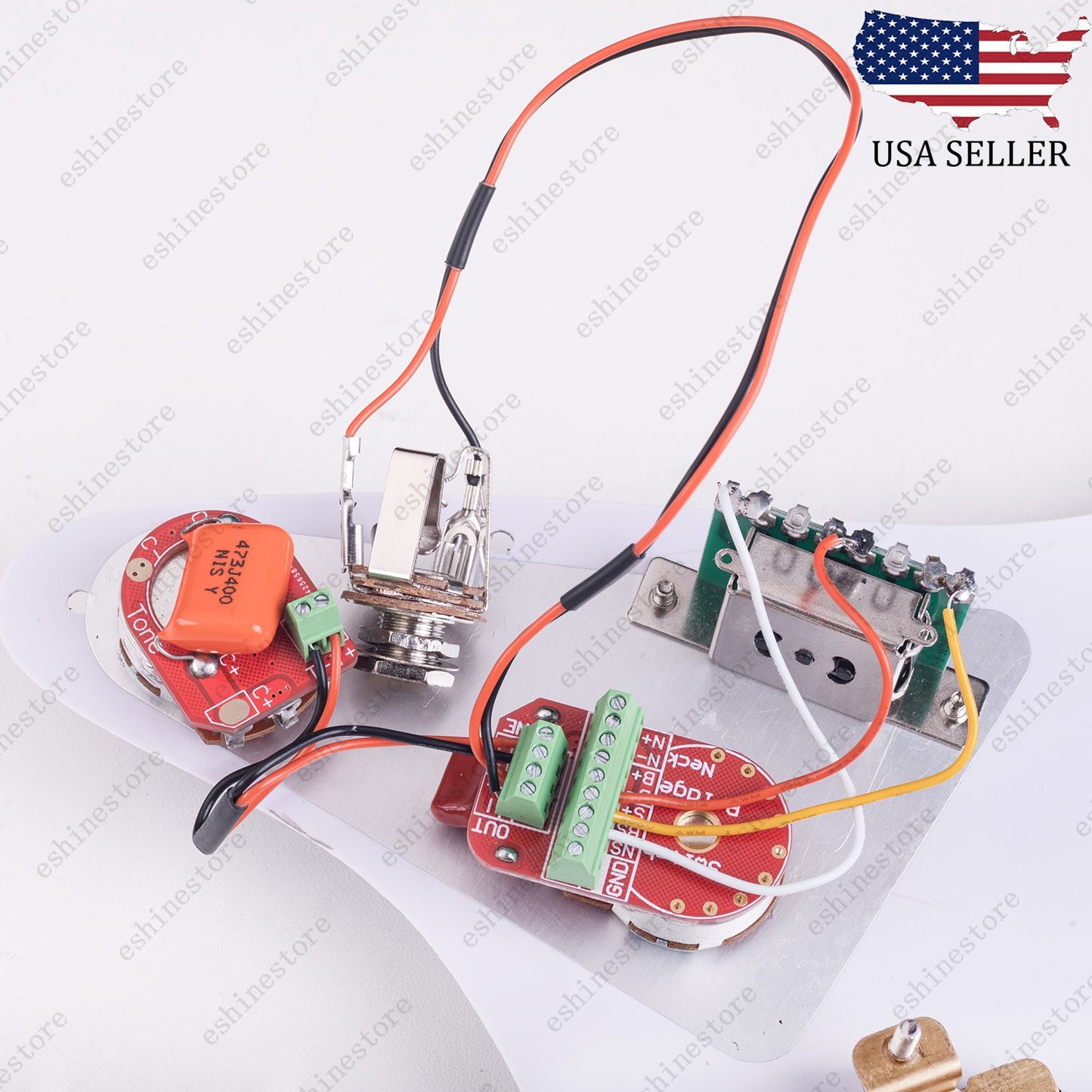 Solderless HH Wiring Harness Treble bleed Circuit with 3-Way Switch for Strat