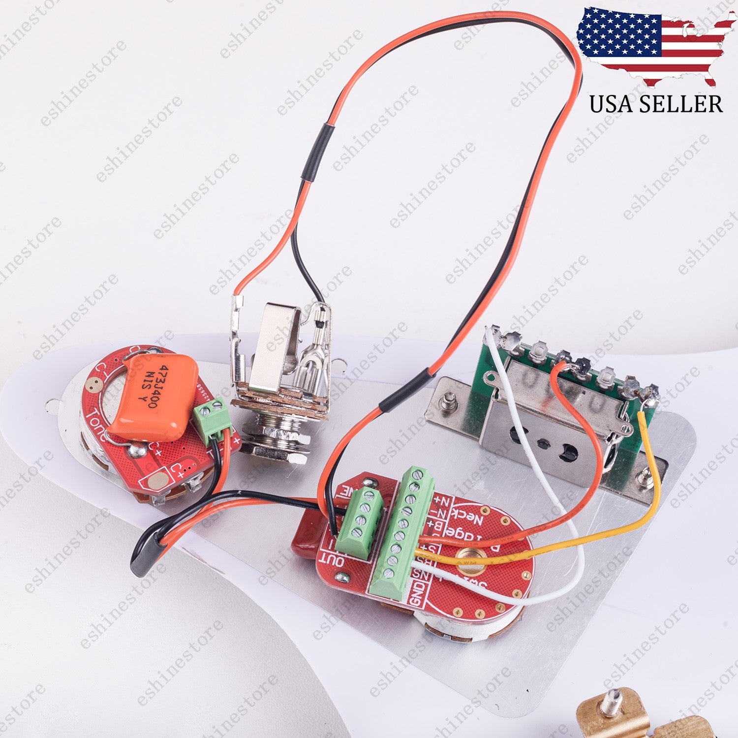 Solderless HH Wiring Harness Treble bleed Circuit with 3-Way Switch for Strat